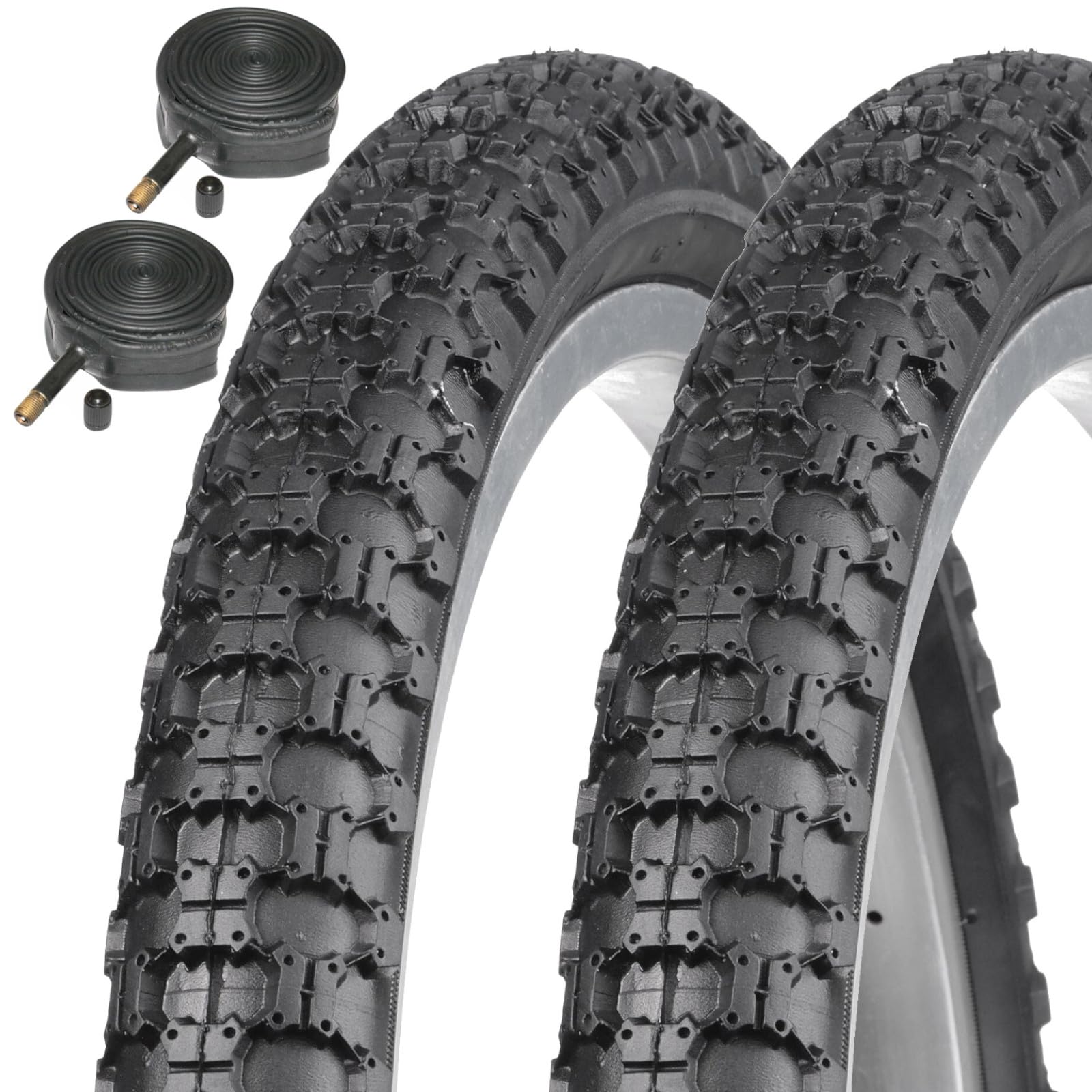 Meteor 20" x 1.75 Kids Bike Tyres with Schrader Inner Tubes (Pair)