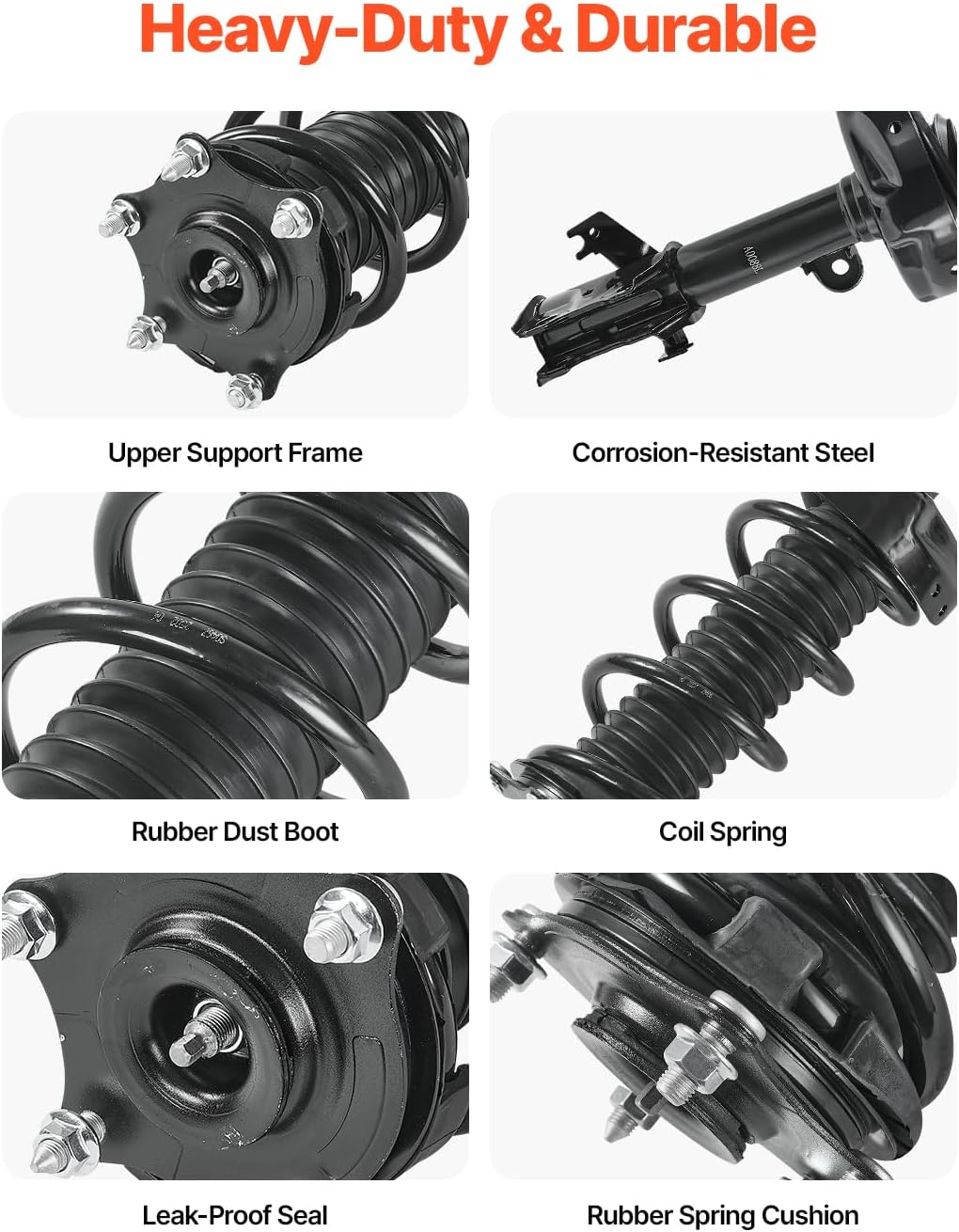 VEVOR 272491 272492 Front Shock Absorber Strut 2Pcs Shock and Strut Assembly with Coil Spring, Compatible with 2007-2014 Honda CR-V, Automotive Replacement Struts