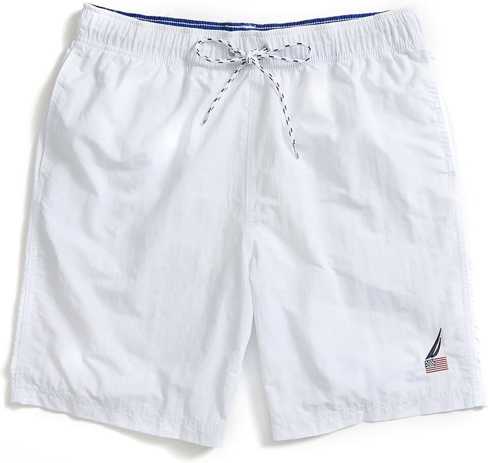 white swim shorts