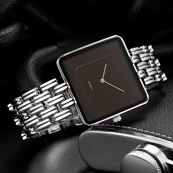 Men’s Classic Square Wrist Watch Minimalist Business Waterproof Stylish Design Classic Timekeeping Gift for Men