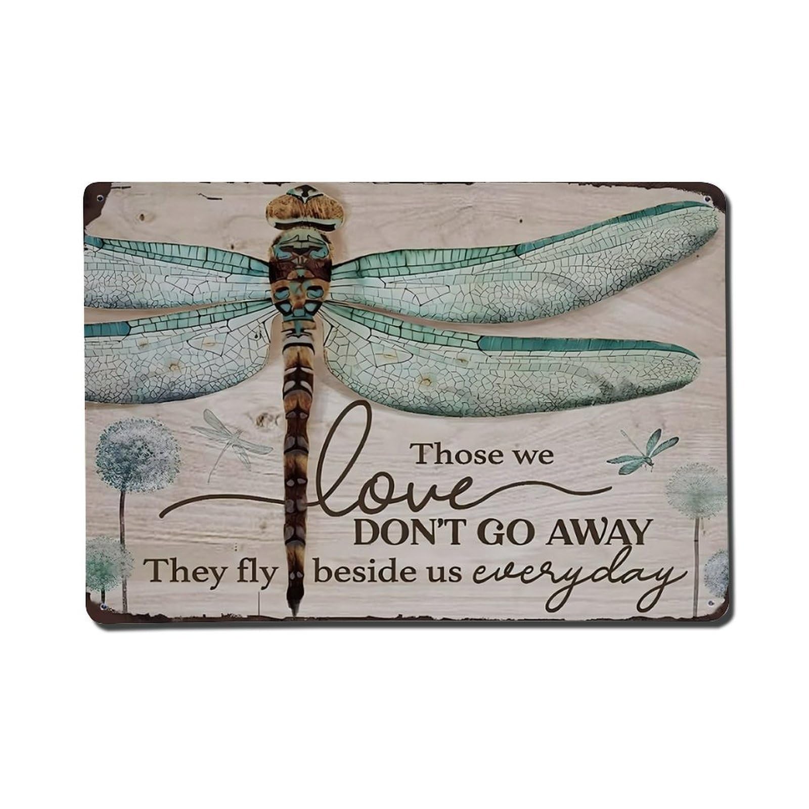 Dragonfly Remembrance Decor Sign Vintage Aluminium Metal Sign, Retro Wall Decor for Home, Bar, Garage & Farmhouse 20x30cm