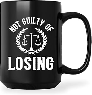 Lawyer Coffee Mug 15oz Black -Not Guilty - Gift for Law Attorney Advocate Plaintiff Legal Paralegal Men Women