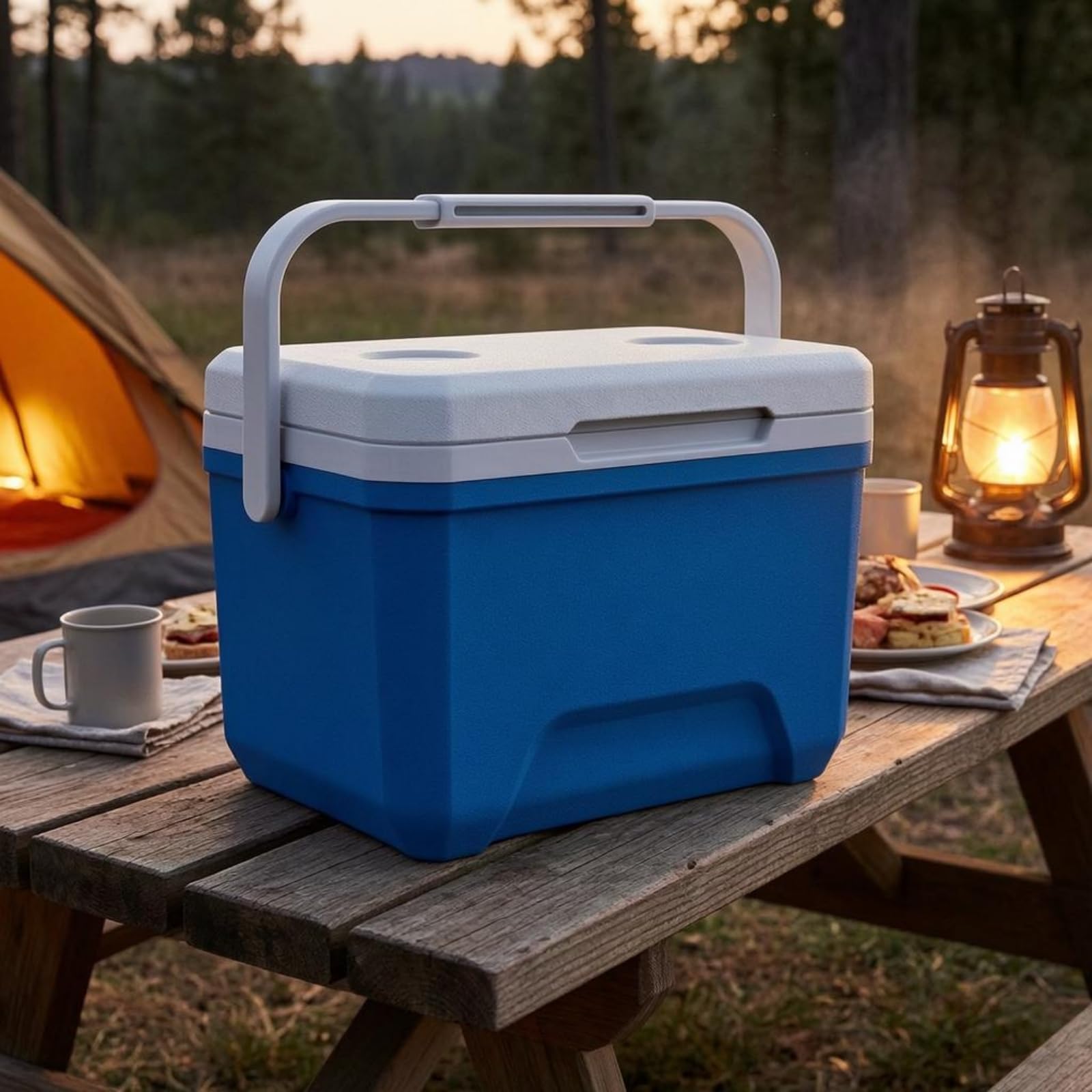 Nevera Portátil Aislada Hielera Contenedor Térmico Conservadora con Interior Aislante y Exterior Resistente Fácil de Llevar Adecuada para Camping Barbacoas Festivales