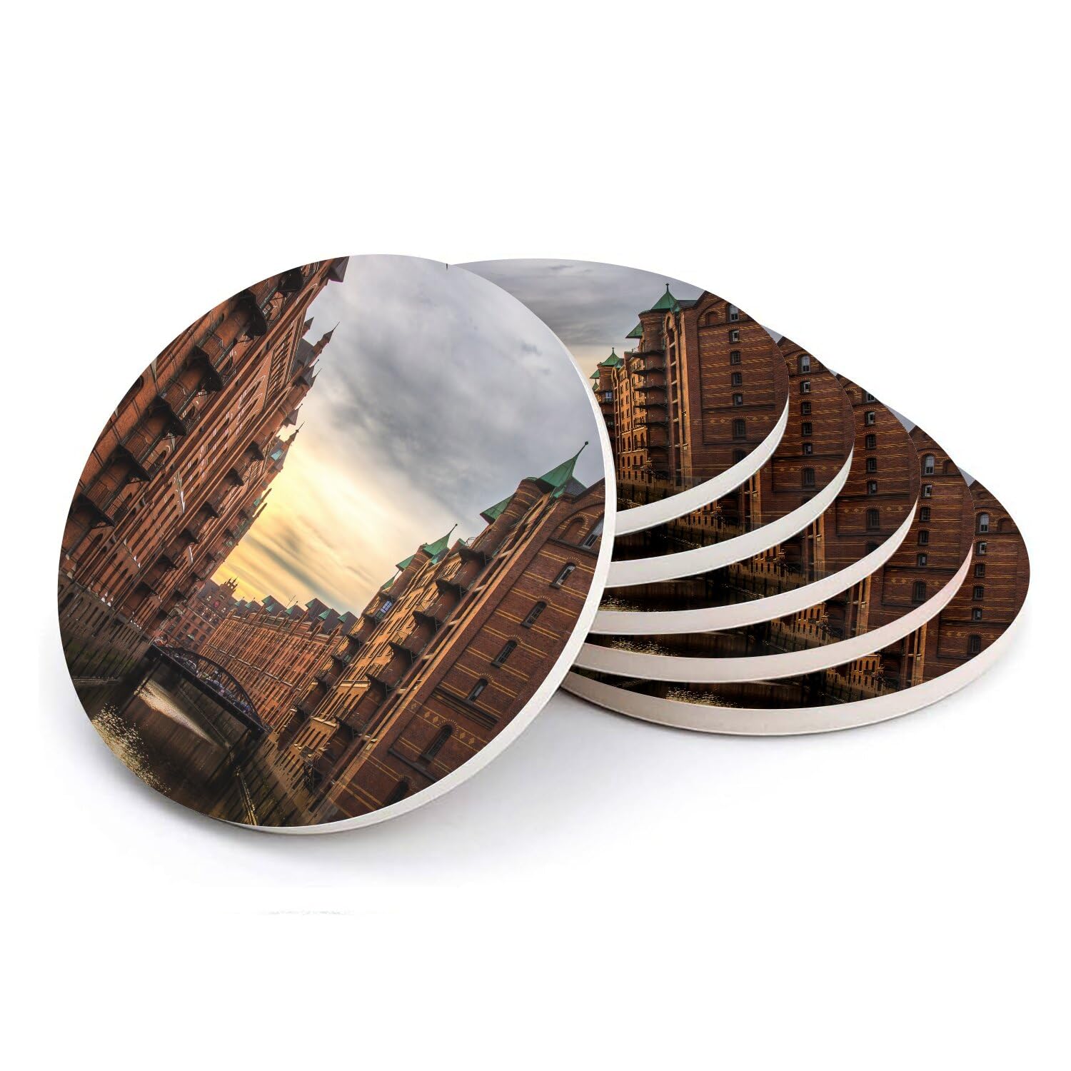 Sous-verre ronds en céramique 108 mm lot de 6 dessous de table Allemagne