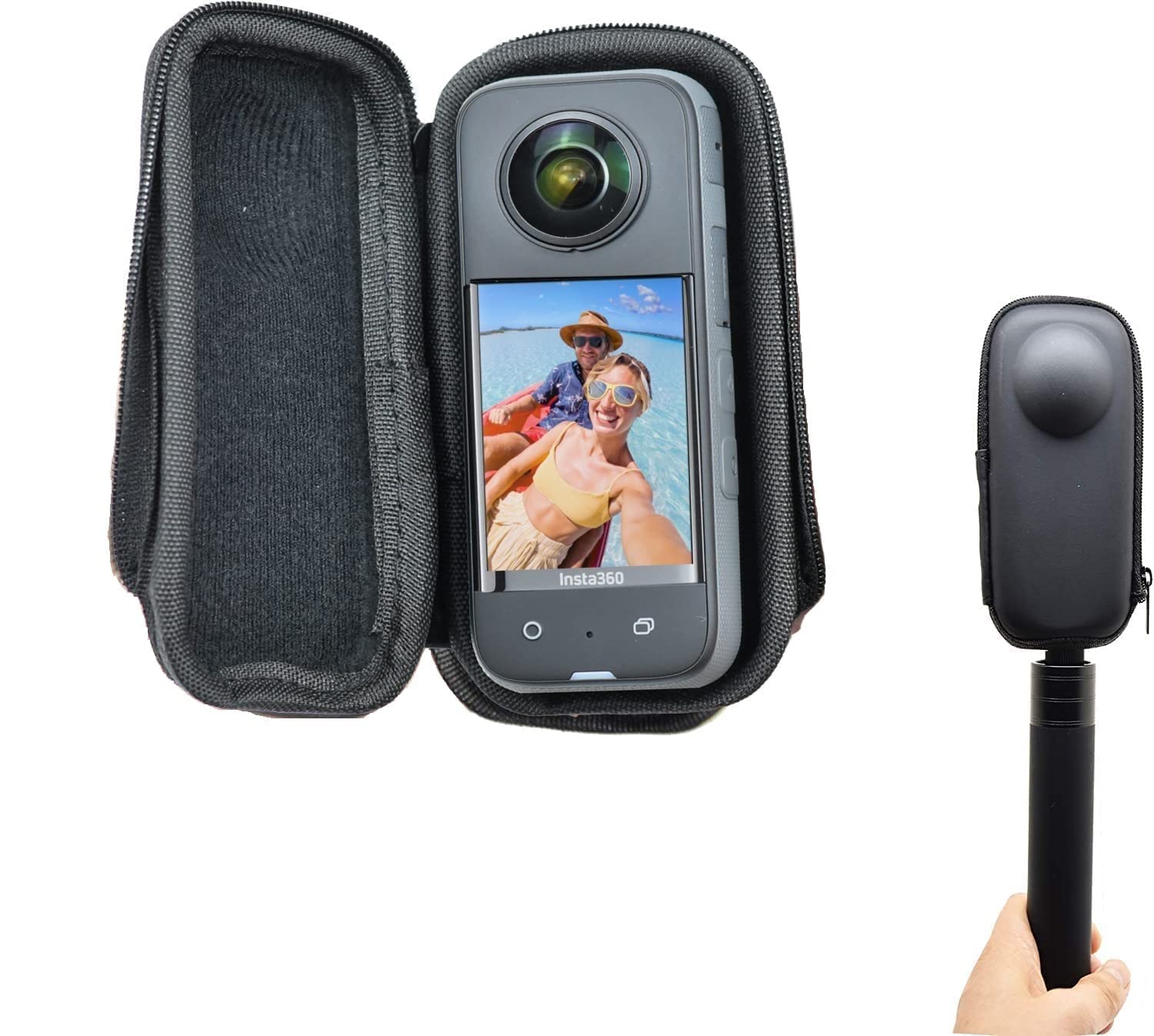 Careflection Storage Bag For Insta360 X3, Insta360 ONE X2 Carry case Double Layer Hand Carrying Box Portable Safe Travel Protector Bag Fits With Lens Guards, Protective quick open Camera Case (Black) (B0BZHX9X5W) Amazon Price History, Amazon Price Tracker