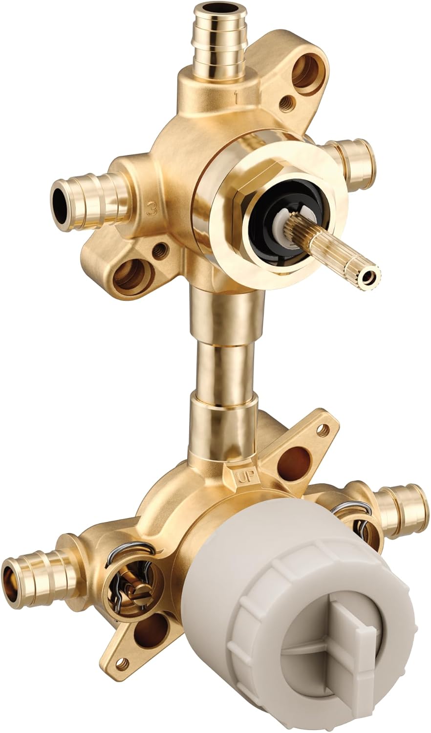 Moen U362CXS M-CORE Mixing Valve with 3 or 6 Function Integrated Transfer Valve with Cold Expansion PEX Connections and Stops