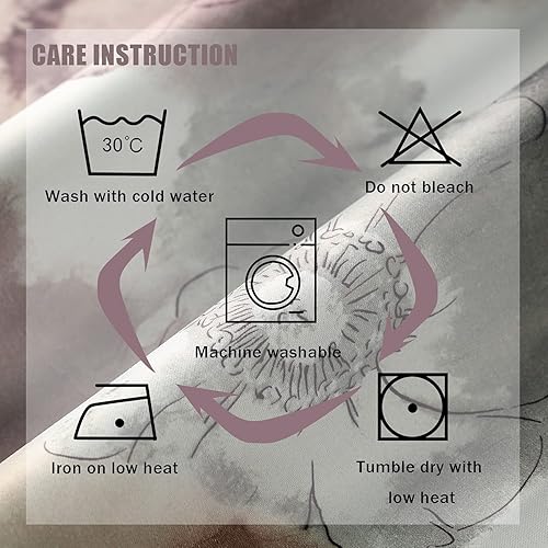 Miniatura 8 de Leeva Cortinas de tratamiento de ventana para estudio, moderno patrón de estampado floral abstracto con bloqueo de luz, cortinas opacas para sala de