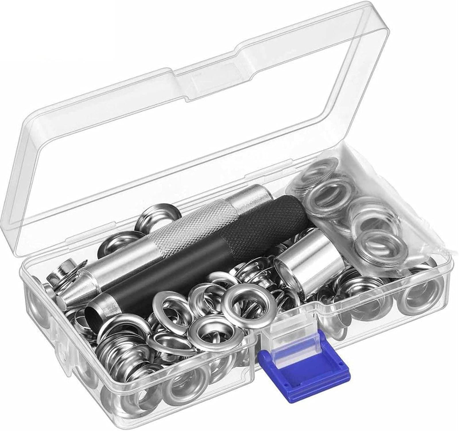 EWDF Grommet Tool Kit, Grommet Setting Tool And 100 Sets Grommets Eyelets With Storage Box (0.4/0.5 Inch Inside Diameter) (Color : 0.4 inch)
