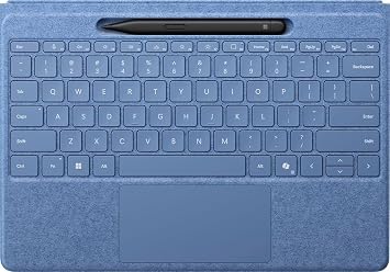 Microsoft Surface Pro Flex Keyboard with Slim Pen Bundle, 2-in-1 Alcantara keyboard for Surface Pro Copilot+ 11th Edition, Pro 9 and 8, Windows 11 Copilot+ PC, Sapphire
