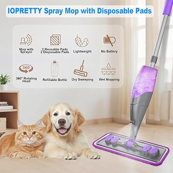 Spray Mops for Floor Cleaning - Wet Dry Mops for Hardwood Tile