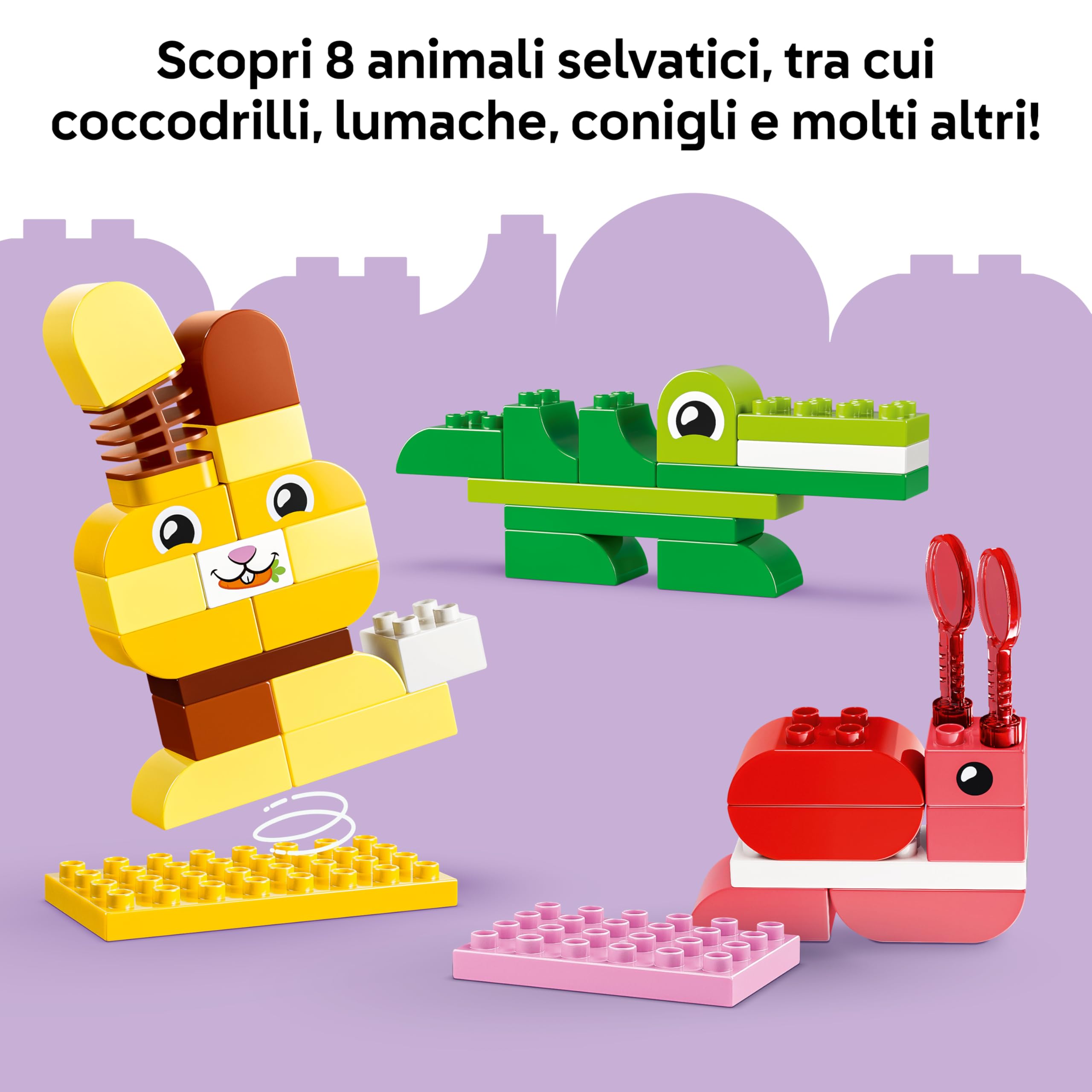 LEGO DUPLO Gioco di Costruzione degli Animali - Giochi Didattici per la Classificazione dei Colori - Set Montessori con Personaggi e Carte - Regalo di Compleanno per Bambini e Bambine da 3 Anni 10472
