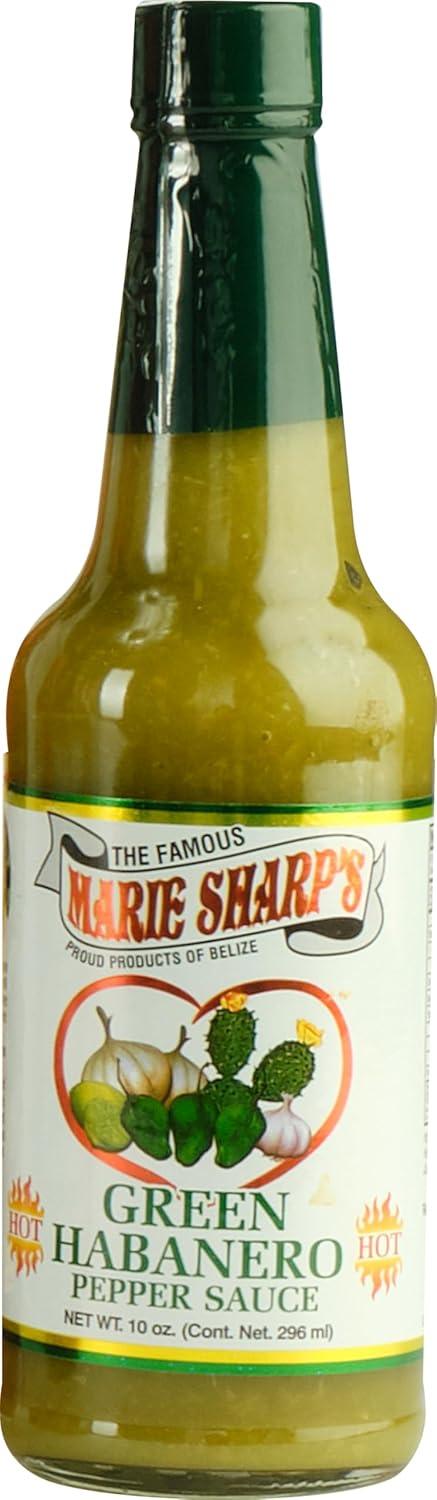 Marie Sharp’s Green Habanero Hot Pepper Sauce 10 Oz, Mild–Medium Heat | All-Natural Belizean Hot Sauce