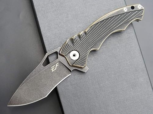 Miniatura 3 de Eafengrow EF958 Cuchillo plegable de aleación de titanio D2 Blade Mango de aleación de titanio EDC Cuchillo para acampar Senderismo