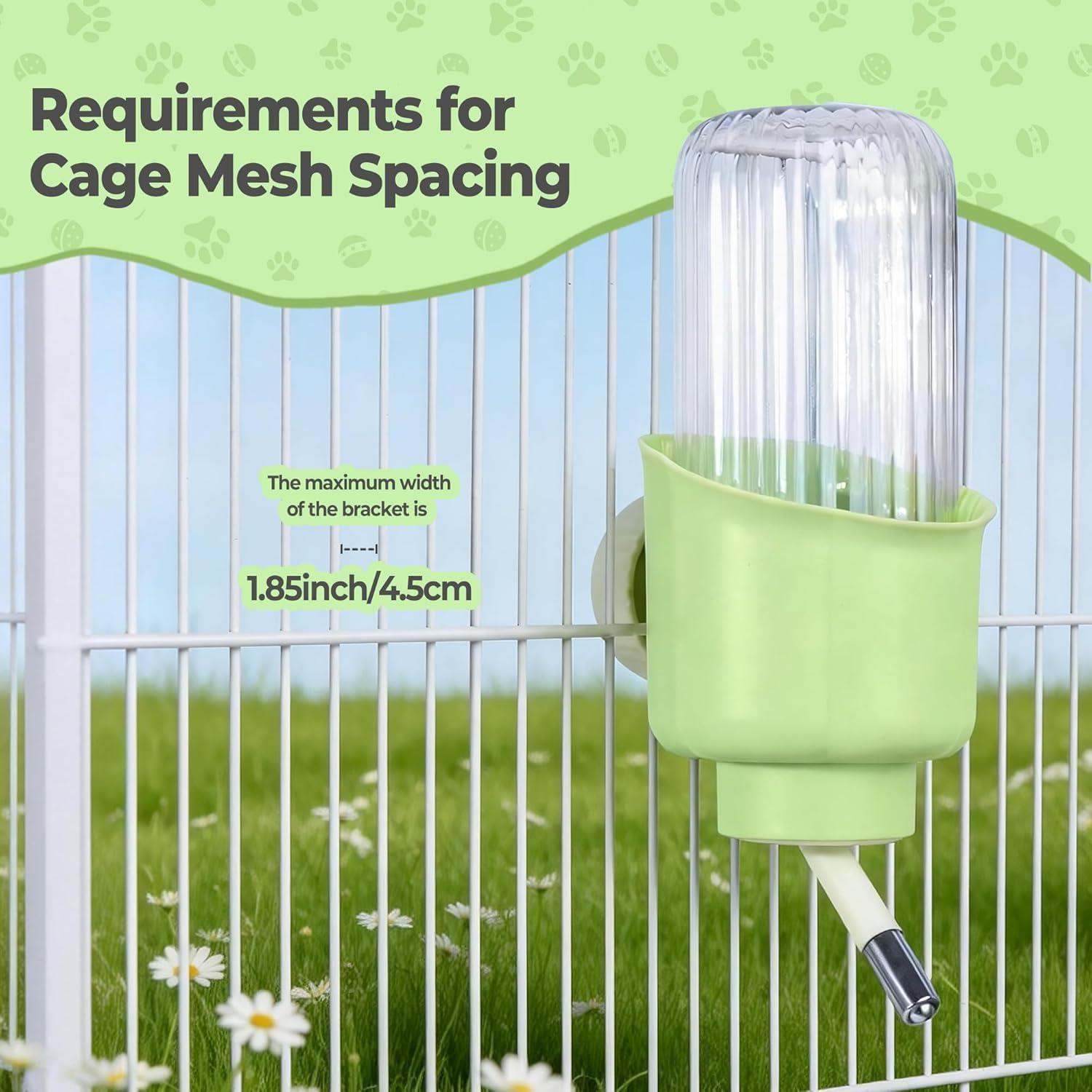 Guinea Pig Water Dispenser for Cage 12oz Hanging Rabbit/Hamster Water Bottle No Drip Automatic Bunny Water Bottle No Leak Small Animal Water Bottle with a Ceaning Brush for Chinchilla Ferret Hamster