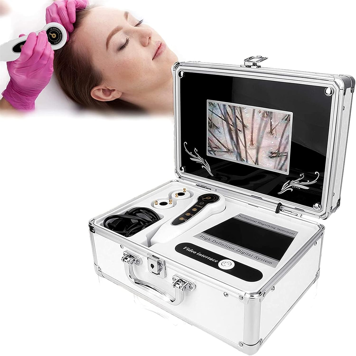 50X/200X Skin Diagnosis Hair Analyzer, 7 Inch LCD Screen Digital Skin