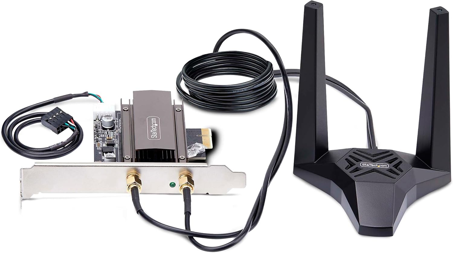 StarTech.com Wi-Fi 6E PCIe Network Card, Bluetooth 5.3, Magnetic Antenna Base, Tri-Band 802.11ax, AX5400 NIC, Windows/Linux