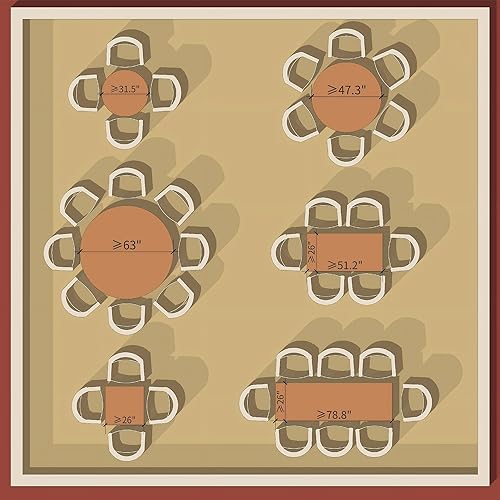 Miniatura 5 de MODERION SY1318WT - Silla de comedor con ruedas y brazos, silla de capitán de madera maciza, silla giratoria de escritorio de oficina, tapizada,