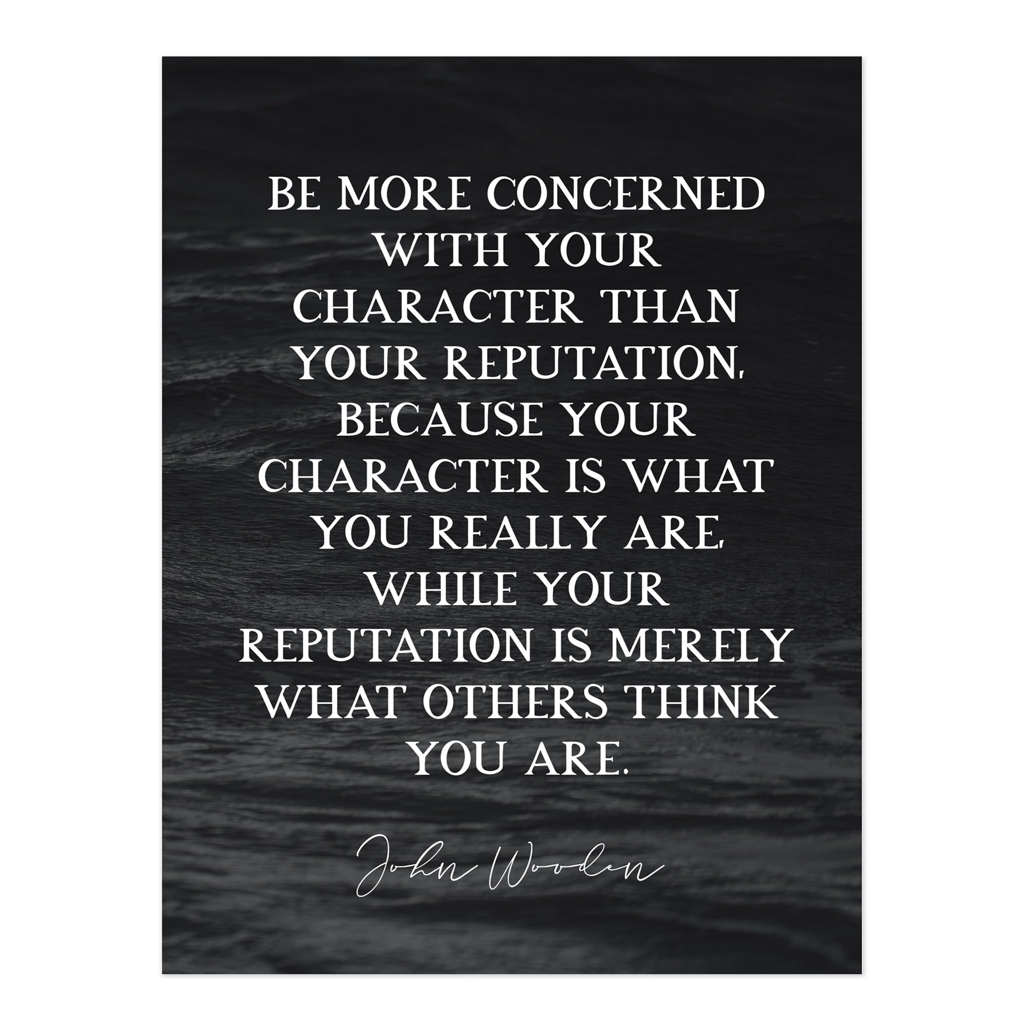 Artery8 Slate Quote John Wooden Character What You Are Coach Unframed Wall Art Print Poster Home Decor Premium