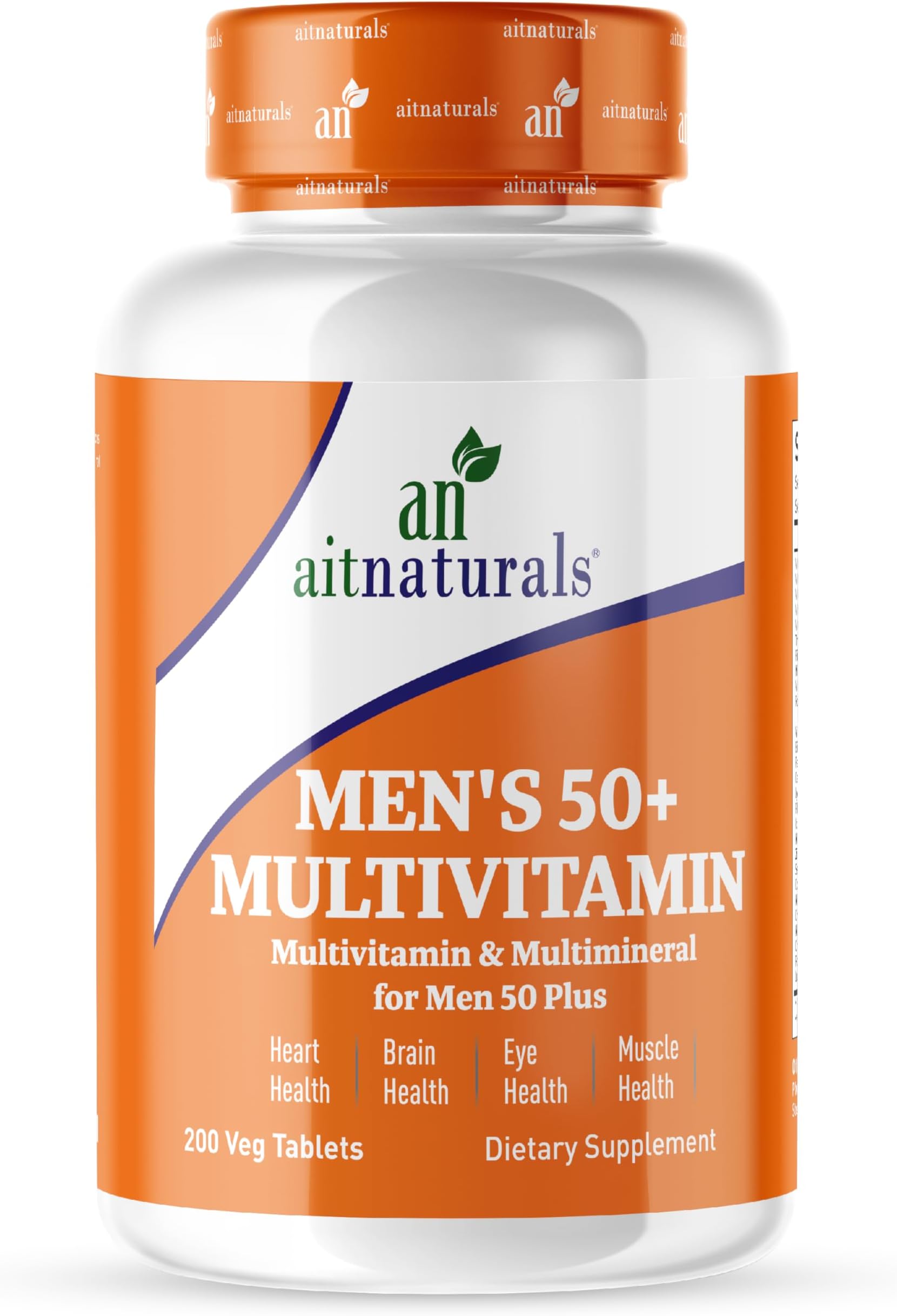 Men's 50+ Multivitamin (200 Tablets) | Multimineral with Vitamin A, C, D, B6, B12 E, K& Zinc, Magnesium for Older Adults | Supports Memory & Cognition, Heart, Eye, Muscle & Immune Health