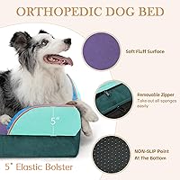 Vista 252 de Comfort Expression - Cama ortopédica para perros extragrandes, 53 x 42 pulgadas, cama impermeable y de apoyo de espuma con cojines removibles