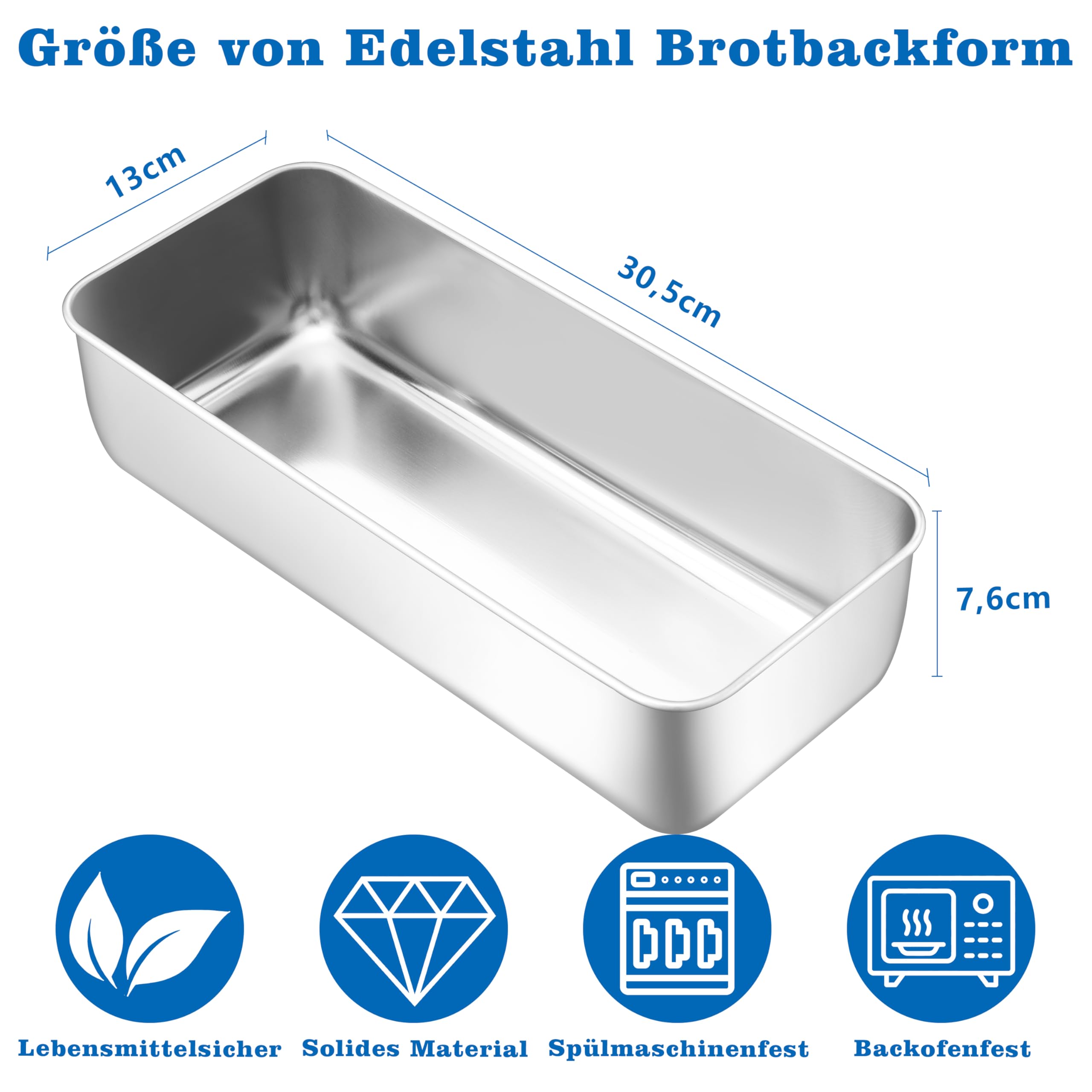 Homikit Moule à cake en acier inoxydable (31 x 13 x 7,5 cm)
