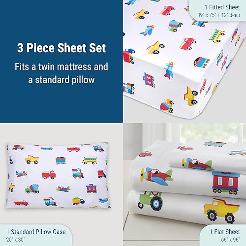 Miniatura 16 de Wildkin Juego de sábanas tamaño individual, microfibra suave, sábana bajera y sábana superior, funda de almohada - Heroes