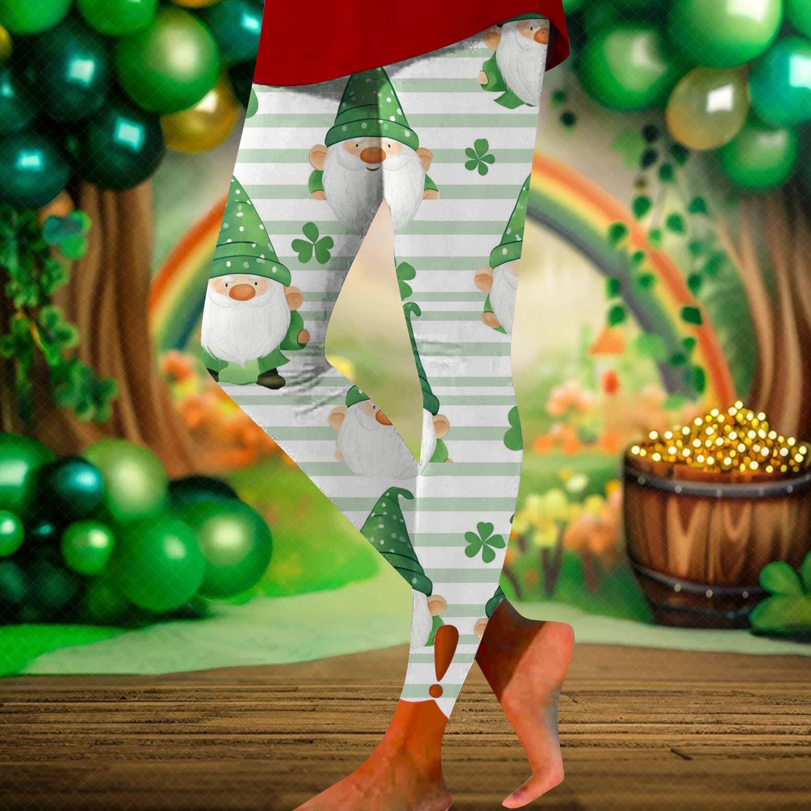 St.Patrick's Day - Leggings da donna con trifoglio verde irlandese, casual, controllo della pancia, foglie morbide, alla moda, skimpy, leggings a compressione, pantaloni da corsa, collant da corsa, in