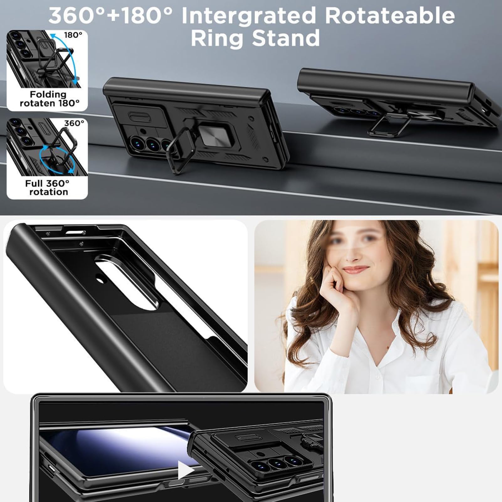Custodia Cool Per Samsung Galaxy Z Fold 8 Ultra, Anello Cerniera Militare