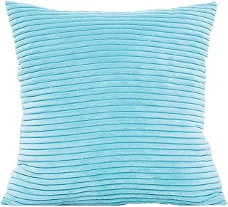 Gespout Taie d'oreillers Motif Cord Housse de coussin canapé coussin maison oreiller Uni Coussin Housse de coussin décoratif 45 x 45 cm Velours Bleu clair 45 x 45 cm