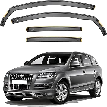 Ispeed Wind Deflectors for Audi Q7 MK1 2006-2015 5 Door SUV 4pc Set - Keep Your Car Ventilated in Rain - Reduce Wind Turbulence - Tinted In-Channel