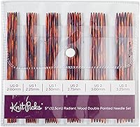 Vista 3 de Knit Picks Juego de agujas de tejer de madera de doble punta (Radiant 4")