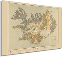 Vista 7 de HISTORIX Vintage 1901 Iceland Map - Arte de pared de historia geológica de 18 x 24 pulgadas