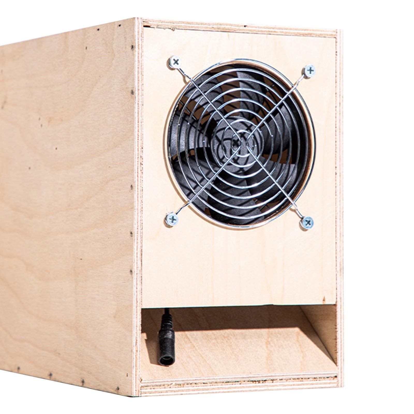 Generic Wind Sheller DIY Wooden Assembly Box with Filter Screen Grain Cleaning Thrower Bird Food Blowing Machine for Farm Household, Small