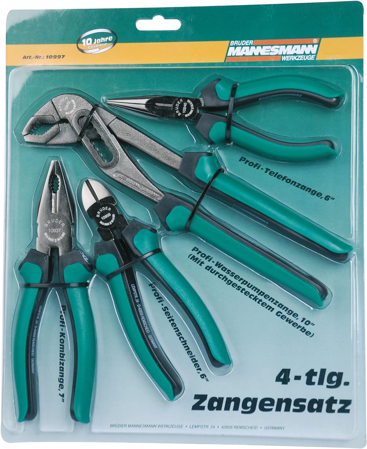 Mannesmann M29166 - Maletín con juego de llaves de vaso y puntas de destornillador (130 piezas) & - M10997 - Juego de alicates de 4 piezas.