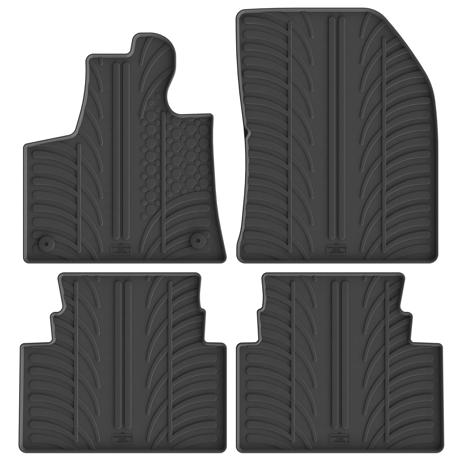 Gledring Satz Gummimatten kompatibel mit Citroën C5 Aircross 12/2018- (T Profil 4-teilig + Montage-clips), Schwarz