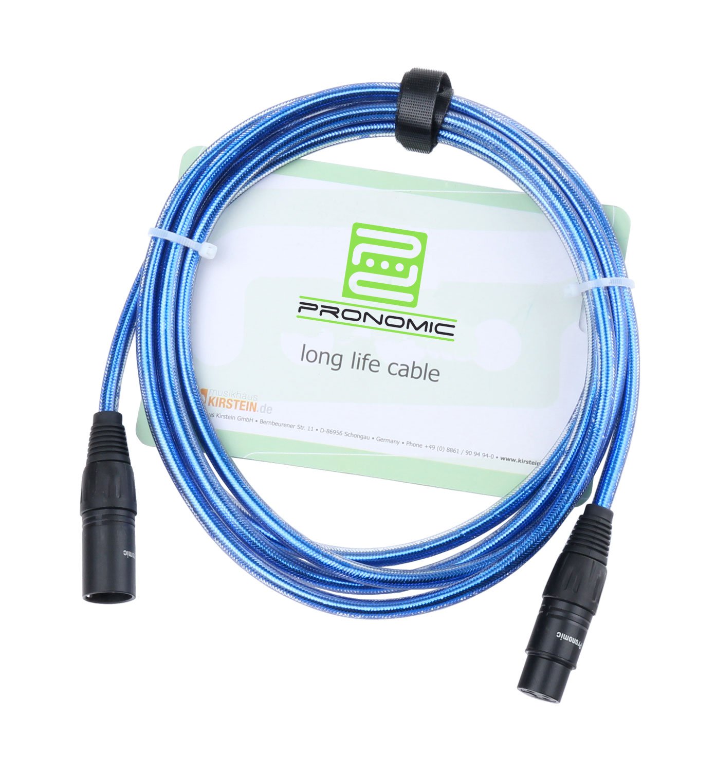 Pronomic Stage XFXM-Blue-2.5 Câble Micro XLR 2, Longueur: 2, 226 mm²