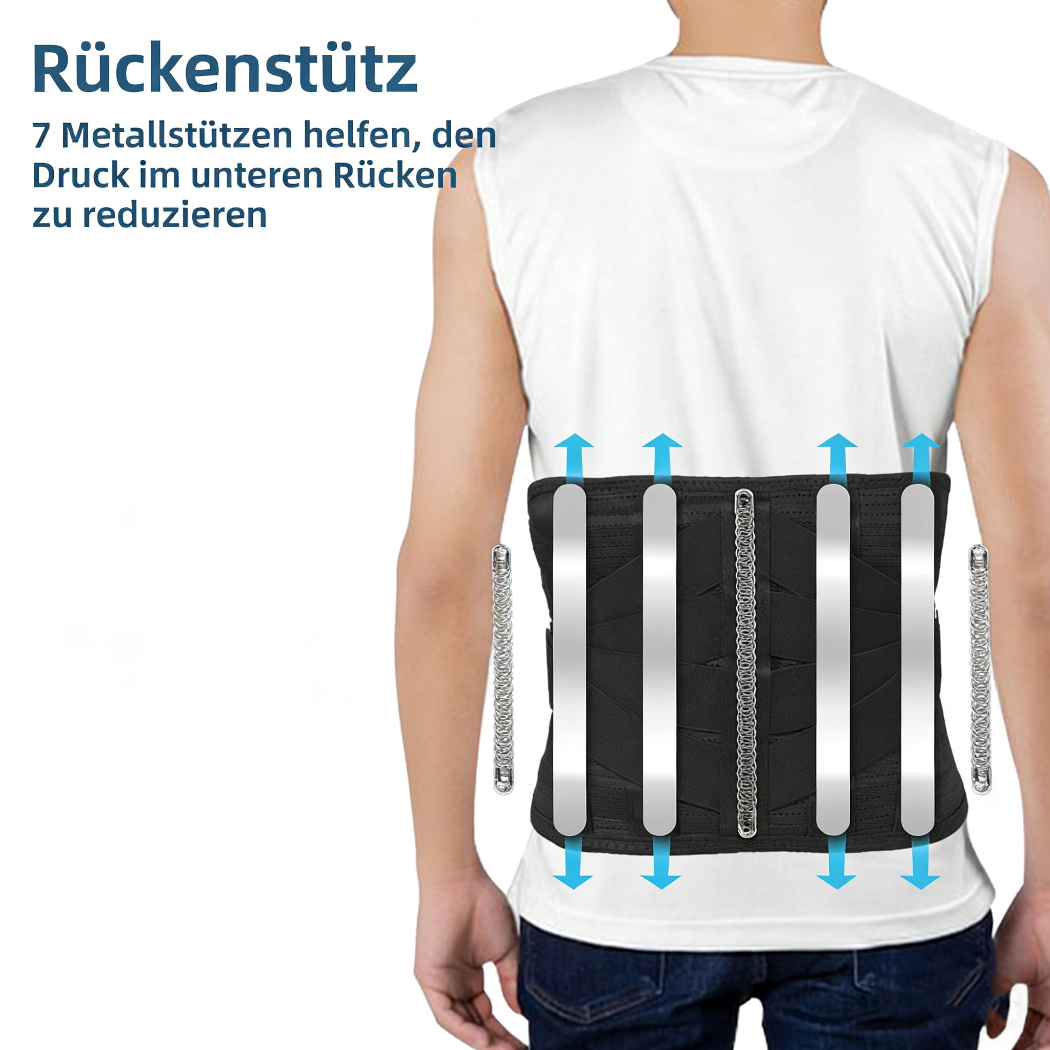 HONGJING Rückenmassagegerät Gürtel mit Rotlichttherapie für Schmerzlinderung im Unteren Rücken, Rücken Unterstützung Massagegerät Gürtel wiederaufladbare für Ischias, Skoliose, Disc Herniation (XL)