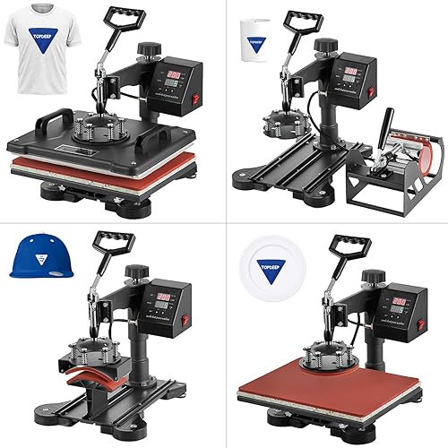 Miniatura 8 de Máquina de prensa de calor 5 en 1, prensa de calor oscilante de 12 x 15 pulgadas para sublimación, máquina de prensado de camisetas multifunción,