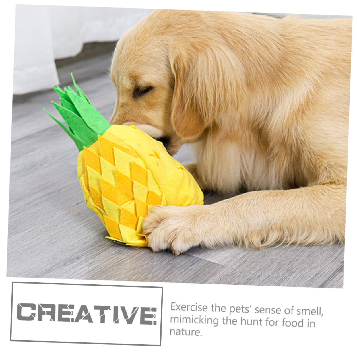 Yardwe Jouet à Renifler pour Chien Jouet pour Chiot Jouet à Mâcher pour Chien Ananas