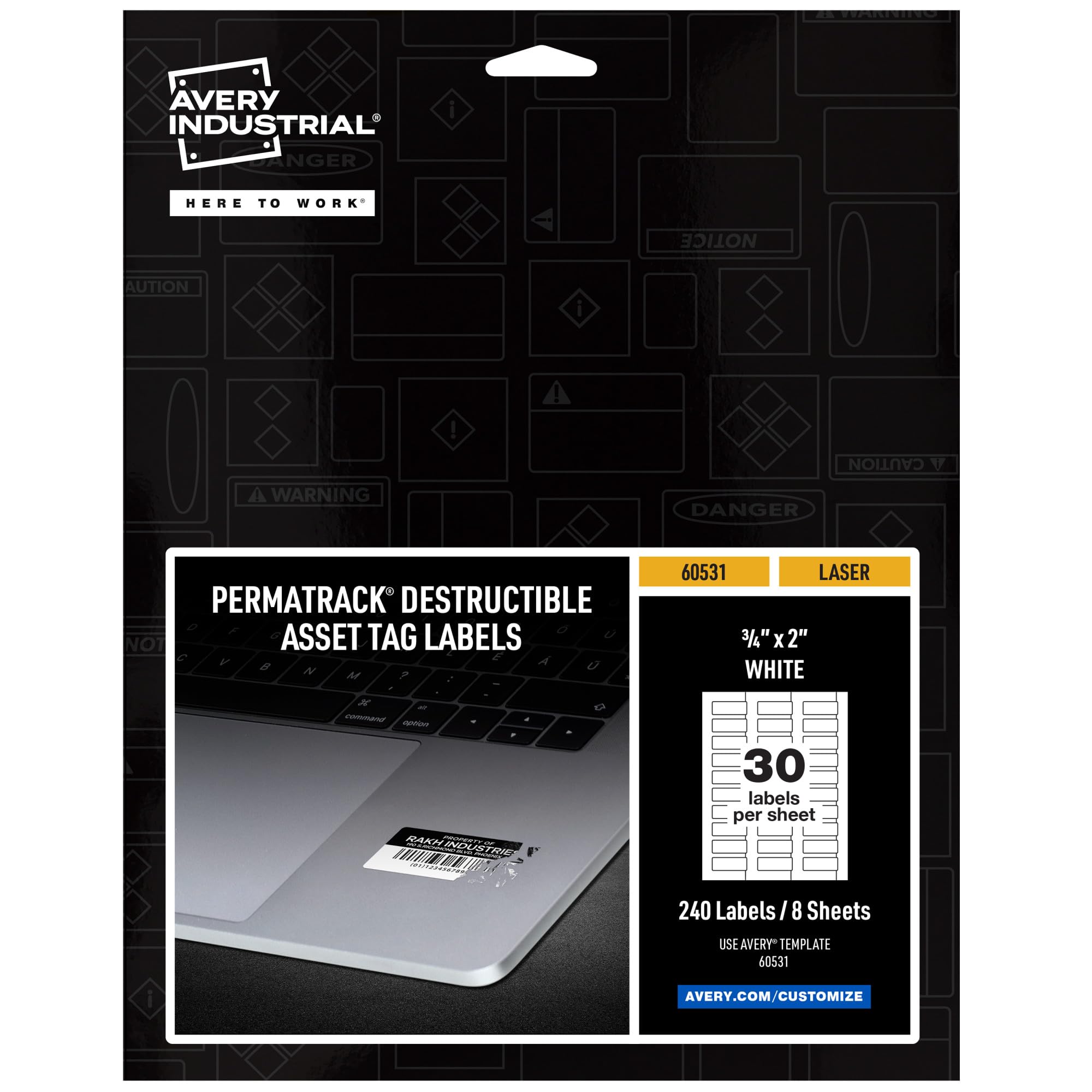 Avery PermaTrack 60531 - Etichette distruttive, 1,9 x 5,1 cm, 240 etichette