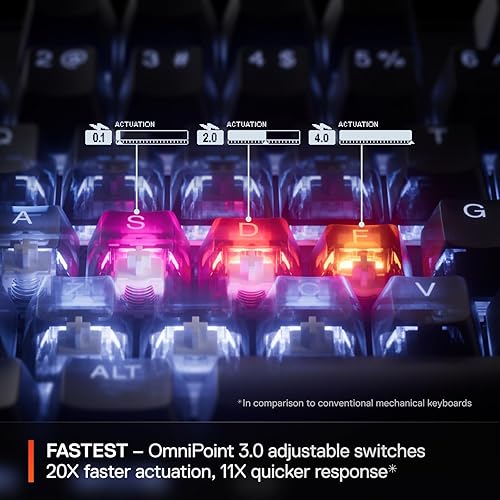 Miniatura 6 de SteelSeries Interruptores hipermagnéticos Apex Pro Mini Gen 3 OmniPoint 3.0 - Actuación ajustable - Disparador rápido - Ajustes preestablecidos