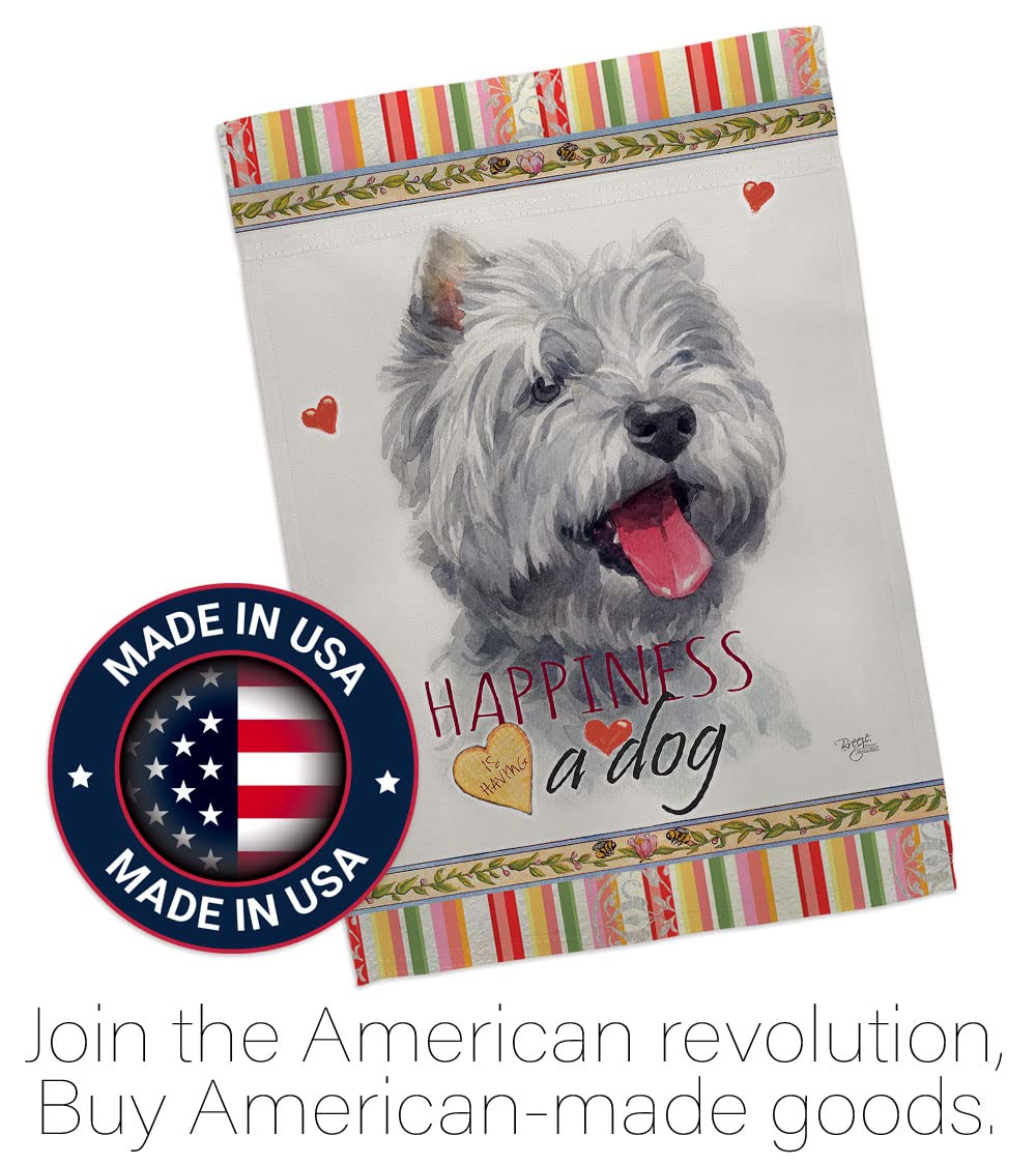 Breeze Decor Westie Gartenflagge – 33 X 47 Cm, Doppelseitig, Wetterfest, Hundemotiv, Made In USA