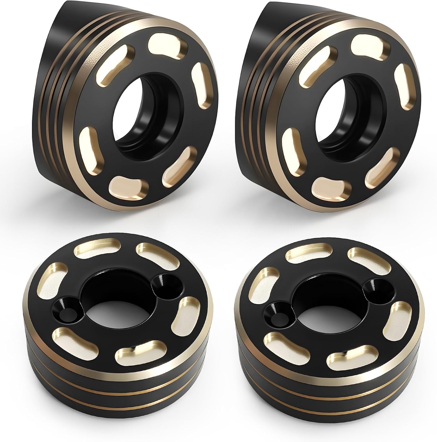 4PCS Black Coating Brass Steering Knuckles and Rear Hubs Weights Set for 1/30 Axial SCX30 Upgrade Parts