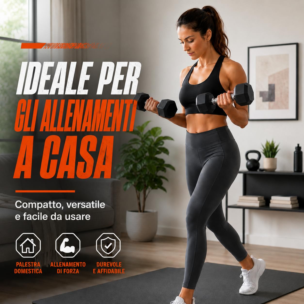 Hexagon NT162 - Set di manubri corti in gomma rivestita, per uomo e donna, 5 kg, 7 kg, 10 kg, 12,5 kg, 15 kg, 20 kg, 25 kg, NT162