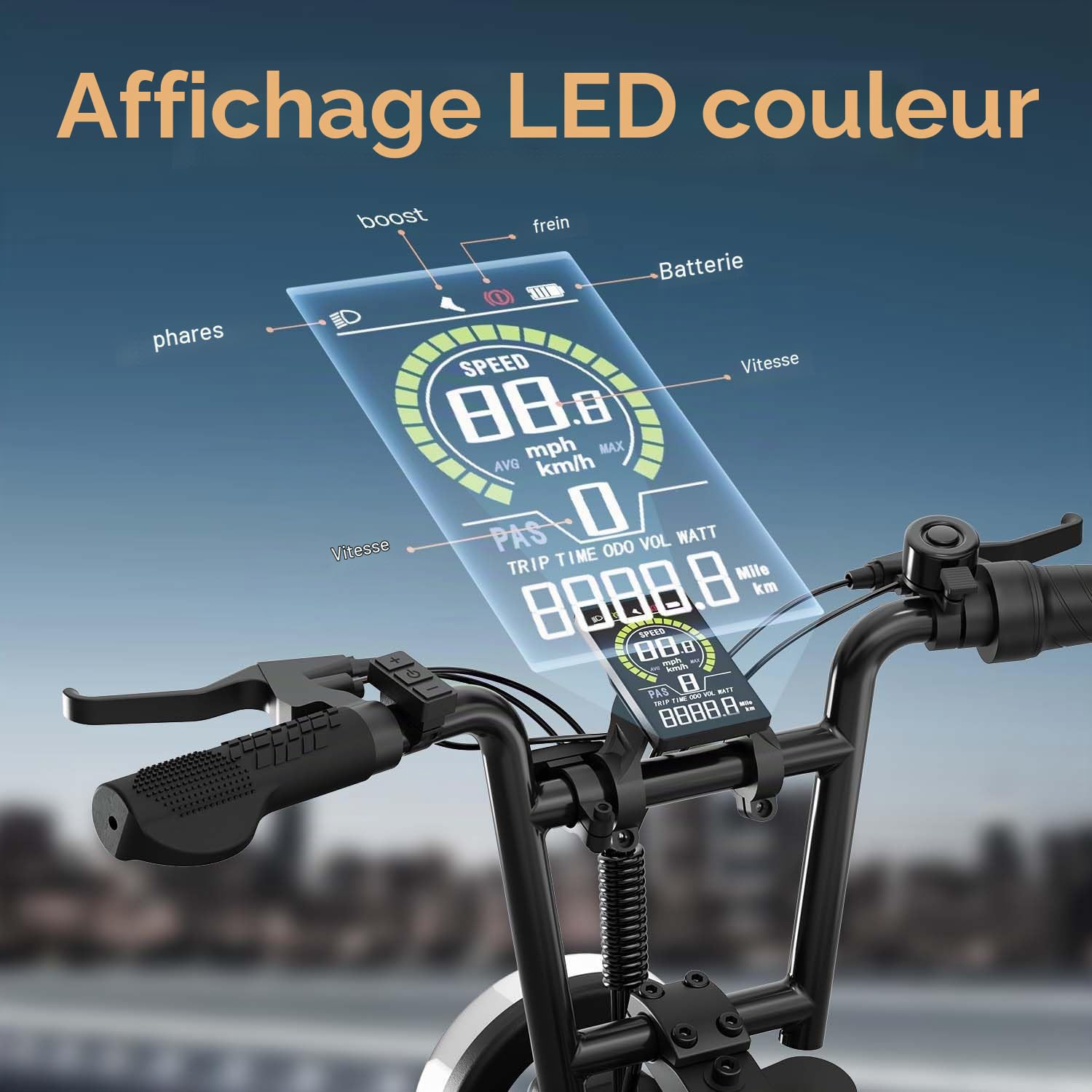 URLIFE Vélo Électrique pour Adultes, 16" x 3.0 Portée de 100 km E Bike | Batterie Amovible 48V 13Ah, Portée de 100 km Moteur sans Balais 250W, Double Suspension, Velo Electrique pour Adolescents
