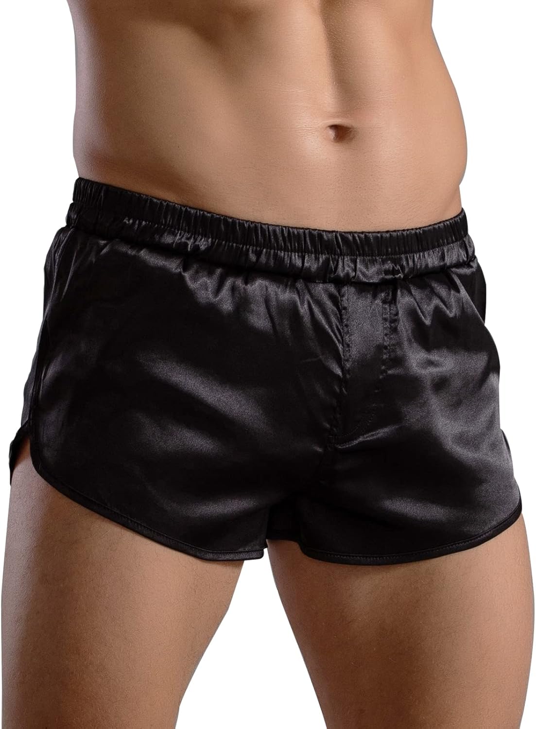 Mens Satin Silk Boxers 3 Inch Inseam Silkies Shorts Men Sexy Panties Lounge Pajama Bottoms Shorts