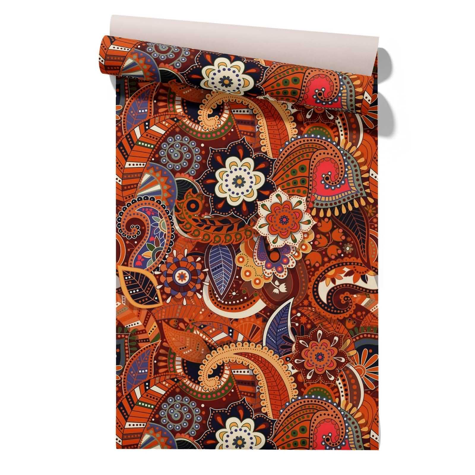 Cevan Style 7 Bedroom Wallpaper Borders Uk External Covering Ethnic Pattern Mandala Retro Elegant Textured Self Adhesive Outdoor Ideas Peel Stick Wall Covering 45X200cm