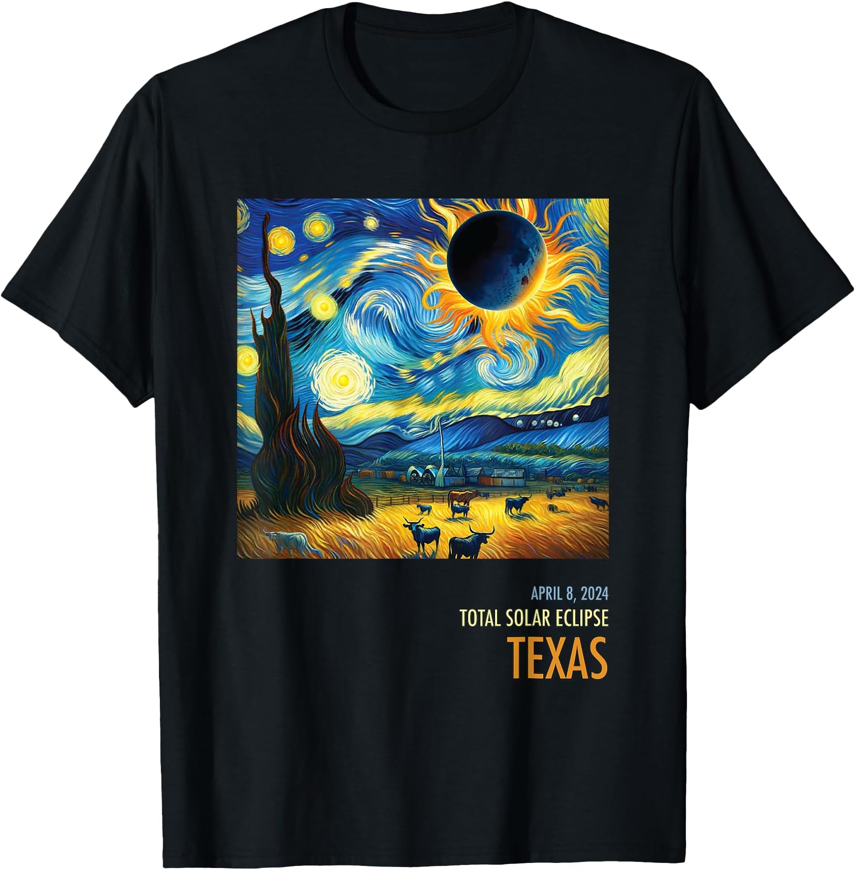 Total Solar Eclipse 2024 Texas T-Shirt