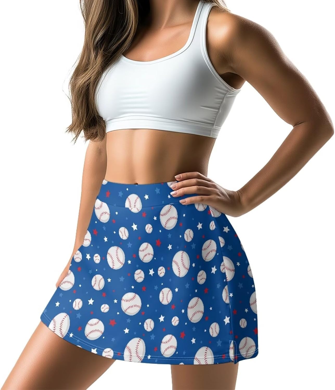 Women's Tennis Skirt High Waisted Golf Skirts A-Line Athletic Skorts Fall Workout Running Shorts with Pocket