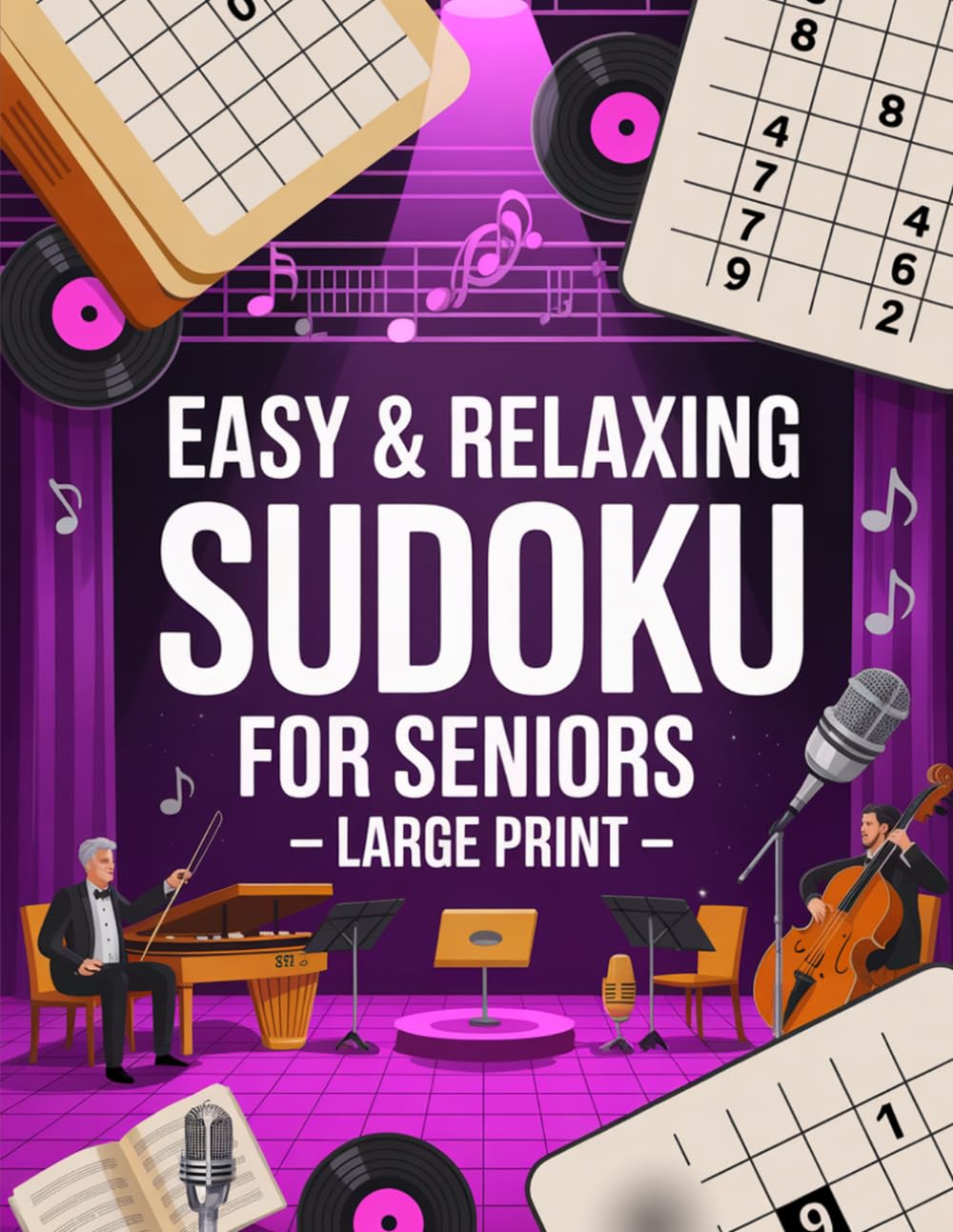 Easy & Relaxing Sudoku for Seniors – Large Print: Motivating Cognitive Skills Puzzle Book for Older Adults with Replay Anytime